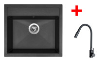 Sinks SOLO 560 Granblack + ELASTA S černá matná 
